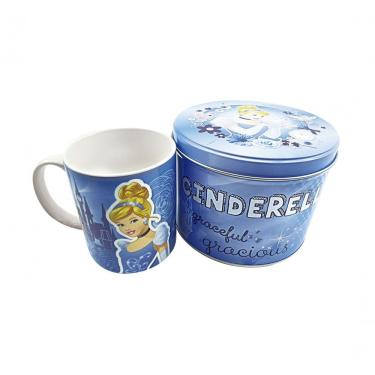 Imagem de Caneca De Porcelana Na Lata Cinderela 350ml - Azul Claro
