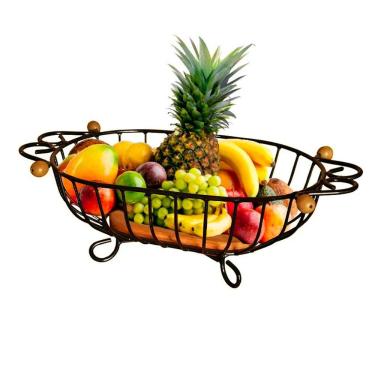Imagem de Fruteira De Mesa Rustica Ferro E Madeira Artesanal