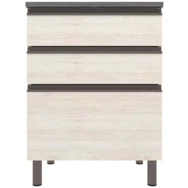 Imagem de Balcão Bartira Cristal Mdp 15mm Com 3 Gavetas Freixo