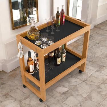 Imagem de Adega Com Rodízios Orfeu Preto Sal Movelaria