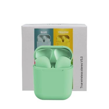 Imagem de Inpods 12 Tws Macaron Fone De Ouvido Bluetooth 5.0 Sem Fio Microfone Para Todos Os Telefone - Verde