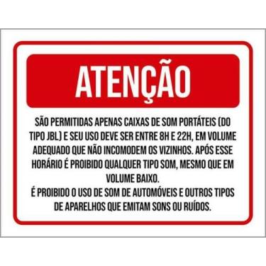 Imagem de Kit 3 Placas Permitido Caixas Som Portáteis 36X46 - Sinalizo