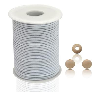 Imagem de ZHFMLY Cordões Elásticos Brancos Com Contas De 2 Mm E 43 Jardas, Rolo Corda Elástica Para Pulseiras, Pônei, Fabricação Chaveiros, Etiquetas, Cintos, Roupas, Artesanato, Joias Costura Zh116