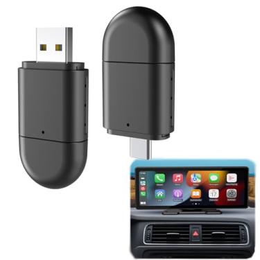 Imagem de SANNWEEN Adaptador Sem Fio Para Carplay E Android Auto - Plugue Usb-C Duplo 2 Em 1 Iphone Ios 10+/Android 11+, Conexão Rápida, Acessórios Carro Play, Carros 2020-2025, De Streaming Hd Atraso