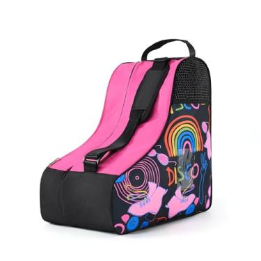 Imagem de Boulder Bee Bolsa De Patins Bee, Gelo Feminina Com Alça Ombro Ajustável, Patinação Artística/Inline, Infantil E Adulto (Preto Rosa)