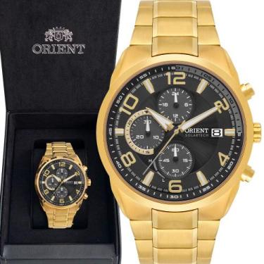 Imagem de Relógio Orient Solartech Masculino Luxo Dourado Cronógrafo