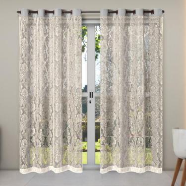 Imagem de Cortina Renda 4,00m x 2,50m Apartamento Oxford Sala Quarto Janela Cozi