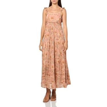 Imagem de Lucky Brand Vestido midi feminino estampado com babados e manga, Rosa floral, G
