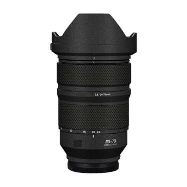 Imagem de Adesivo de câmera antiarranhões com tampa de lente para Panasonic Lumix S 24-70 mm F2.8 Película protetora decalque protetor corporal 24-70 2.8 (couro preto)