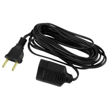 Imagem de Cordão prolongador paralelo 5m 10A 250V~ Preto - ILUMI 16815