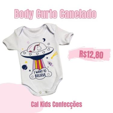 Imagem de Body Curto Canelado Liso Masc/Fem 100% Algodão - Cal kIds