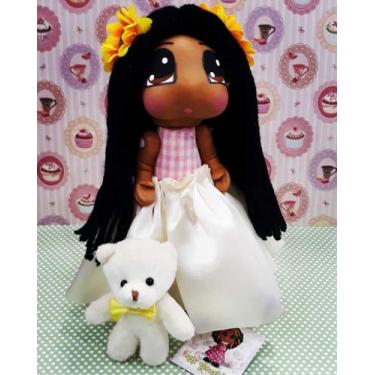 Imagem de Boneca Preta em Porcelana Fria - Os Grashis