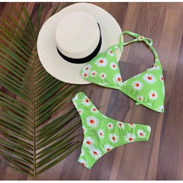 Imagem de Biquini florido verde tamanho p m g - Karine enchovais 