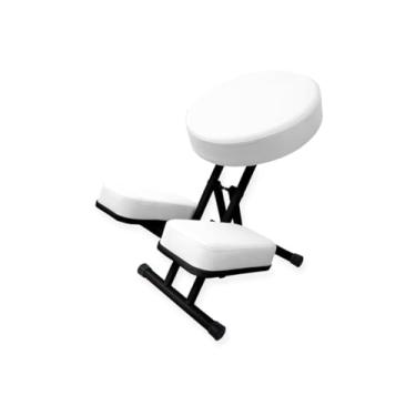Imagem de Cadeira Kneeling Chair Reeducação Postural Relaxamento Dores, Capacidade 140kg (Branco Fosco)