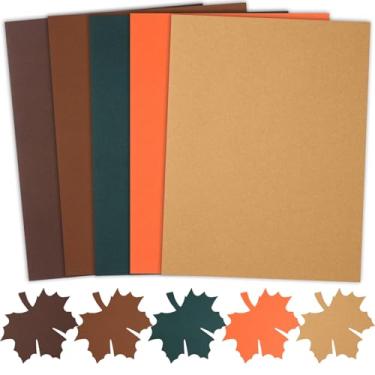 Imagem de MixTeach 240 folhas de papel-cartolina sépia sortidos, 21,6 x 28 cm, cartolina média grossa, 180 g/m29,5 kg, papel kraft para impressão de outono para scrapbooking, confecção de cartões, convites,