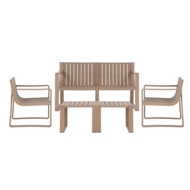Imagem de Conjunto 2 Poltronas, 1 Sofá 2 Lug E 2 Mesas área Externa Verte Eco Rivatti Fibra Natural Café