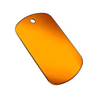 Imagem de Etiquetas de identificação em branco de alumínio anodizado de qualidade premium (tamanho grande 5 x 2,9 cm, 1,00 mm de espessura) para gravação e estampagem a laser, bronze, pacote com 25