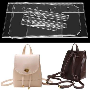 Imagem de RIVEENY Modelo de mochila de acrílico, modelos de couro acrílico com padrão de couro para mulheres, mochila de trabalho, impermeável, antifurto, mochila de viagem (AAB-576)