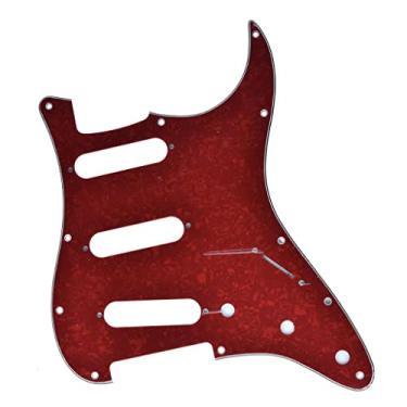 Imagem de KAISH 11 furos ST/Strat Style Pickguard SSS Pick Guard para Stratocaster/Strat Feito nos EUA/México Red Pearl