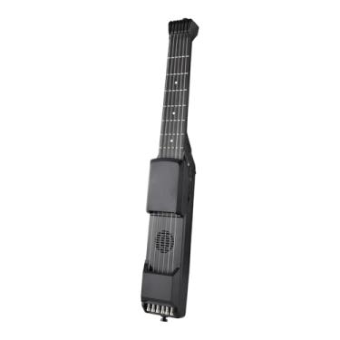 Imagem de Guitarra Elétrica Inteligente 7 Tronts Guitarra de Viagem Portátil com Função MIDI Sintonizador Digital Metrônomo Digital Capo para Iniciantes Viagem Preto 20,8 Polegadas