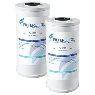 Imagem de Filterlogic Filtro de água FXHTC, filtro de água para toda a casa, substituição para GE® FXHTC, GXWH40L, American Plumber W10-PR, Culligan® RFC-BBSA, W10-BC, filtros de carbono, 5 mícrons, pacote com