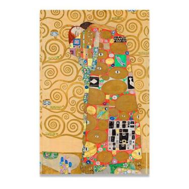 Imagem de Quadro O Abraço Sala Gustav Klimt Decoração Quarto Kit Nicho - IQ Quad