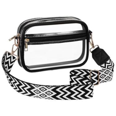 Imagem de Bolsa tiracolo transparente 2025 bolsa de estádio bolsa de ombro transparente feminina bolsa transversal para shows, esportes e viagens, Multi, 22.70X16.20X3.20CM