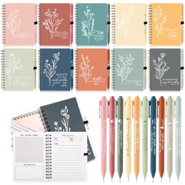 Imagem de Resurhang 20 peças de presente cristão diário espiral com caneta esferográfica, presente religioso para pastor da igreja, apreciação do clero, domingo, escola, professor, equipe de funcionários