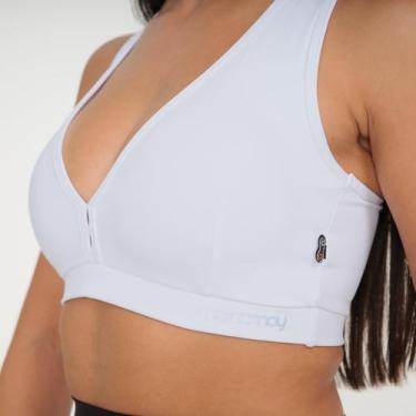Imagem de Top Feminino Marcio May Ellegance Branco Sem Bojo - Marcio May Sports,