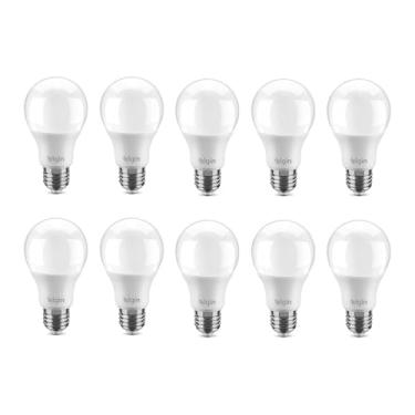 Imagem de Lâmpada Bulbo LED A55 4,9W 6500K Elgin Caixa com 10 unidades Bivolt Luz Branca Fria