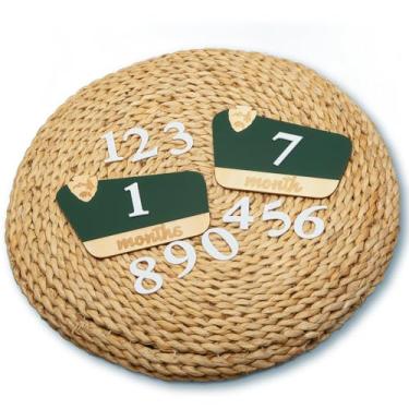 Imagem de Marcadores de marcos para bebês do Parque Nacional – Placas mensais de madeira para 1 a 12 meses, rastreador de crescimento com tema natural intercambiável, decoração rústica de berçário, quadro de