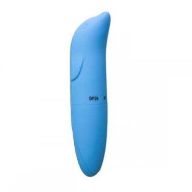 Imagem de Vibrador Ponto G Golfinho Aveludado Aveludado Discreto Multivelocidade 12cm Penetrável [AZUL] 6178
