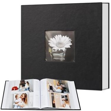 Imagem de popotop Álbum De Fotos 4X6, 200 Com Espaço Para Escrever, Capa Couro, Janela Exibição, Livro Casamento, Família, Presente Bebê