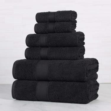 Imagem de SUPERIOR Oregon Conjunto de toalhas de algodão orgânico 6 peças, toalhas pesadas para uso diário do banheiro, absorvente, pelúcia e produtos essenciais de banho ecológicos, inclui 2 banheiros, 2 mãos