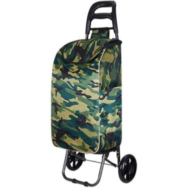 Imagem de Carrinho De Compras De Supermercado Com Rodas Com 2 Rodas E Bolso Com Zíper Dobrável Com Design Dobrável