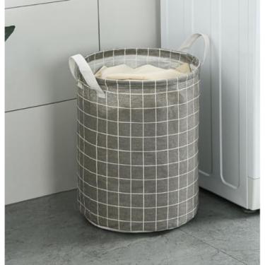 Imagem de CESTO ORGANIZADOR MULTIUSO DOBRAVEL PROVA D'ÁGUA P/ROUPA SUJA BRINQUEDOS(Cinza Xadrez)