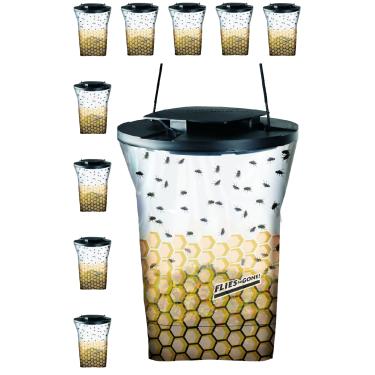 Imagem de Flies Be Gone Armadilha clássica para moscas (armadilha descartável, 10, armadilhas)