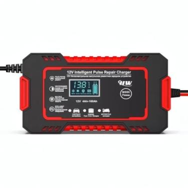 Imagem de Carregador de Bateria Automotivo Inteligente 12V Bivolt com Display Digital e Proteções Ideal para Carro, Moto e Caminhão Evita Sobrecarga Curto-Circuito e Superaquecimento Premium.
