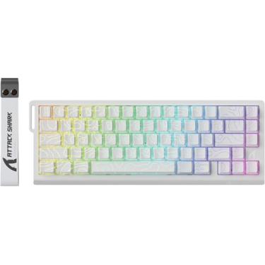 Imagem de X68 HE Teclado mecânico para jogos Rapid Trigger RGB 60% com fio e atuação ajustável, interruptor magnético de efeito Hall, taxa de pesquisa de 8 KHz, montagem superior(Contorno Branco)