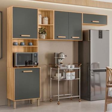 Imagem de Cozinha Completa Maria Flor 5 Portas Freijó/Chumbo - Nicioli, Moderno,