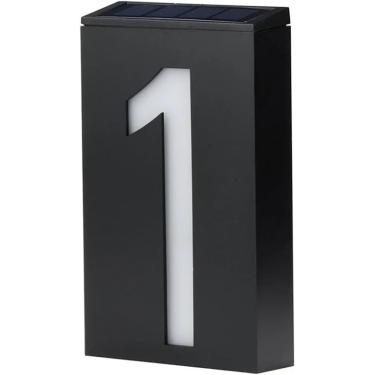 Imagem de Números De Porta Números De Casa Para Número De Casa Externa Placa De Endereço Alimentada Por Energia Solar Placa De Sinal De Casa Número Da Casa Luzes De Varanda Ao Ar Livre Com, 1