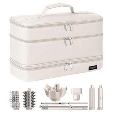 Imagem de ZRRAJOY Estojo de armazenamento de camada dupla para Shark Flexstyle, estojo de transporte de viagem para Shark 430/440 Flexstyle, bolsa organizadora para acessórios Shark Flexstyle/Dyson Airwrap