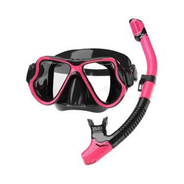 Imagem de Máscara de Snorkel Seca com Óculos de Mergulho - Ajustável, Antiembaça