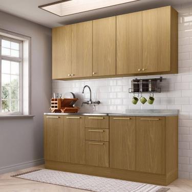 Imagem de Cozinha Compacta 4 Peças com Tampo 200cm Elegance Luciane Móveis