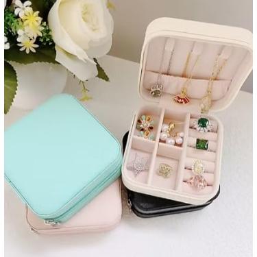 Imagem de Mini Organizador Porta Joias Portátil Viagem Armazenamento de Brinco Colar (Cor Sortida)