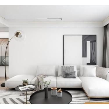 Imagem de Papel de parede de PVC autoadesivo de cor pura adesivo de parede impermeável quarto sala de estar escritório restaurante papel de parede de fundo branco 40 * 500 cm