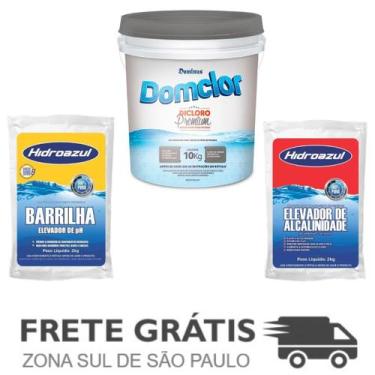 Imagem de Kit Dicloro Premium 56% 10KG, Barrilha e Elevador PH Domclor