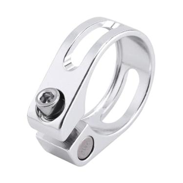 Imagem de UGPLM Bicicleta Post Cramp, Alumínio da liga de alumínio Collar de 31,8 mm, Prata