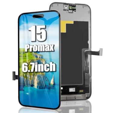 Imagem de EFAITHFIX Tela de substituição para iPhone 15 Pro Max de 6,7 polegadas LCD COF 3D Touch Display Full HD Montagem de moldura digitalizador compatível com os modelos A2849, A3105, A3106, A3108 com
