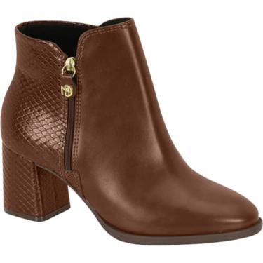 Imagem de Bota Feminina Modare Conforto – Cano Curto, Salto Bloco e Napa Genebra/Snake (Marrom, BR, Adulto, Numérico, 33)